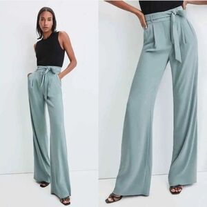 NWT. VERONICA BEARD Trevina Wide Leg Pants Pale Green Size 16